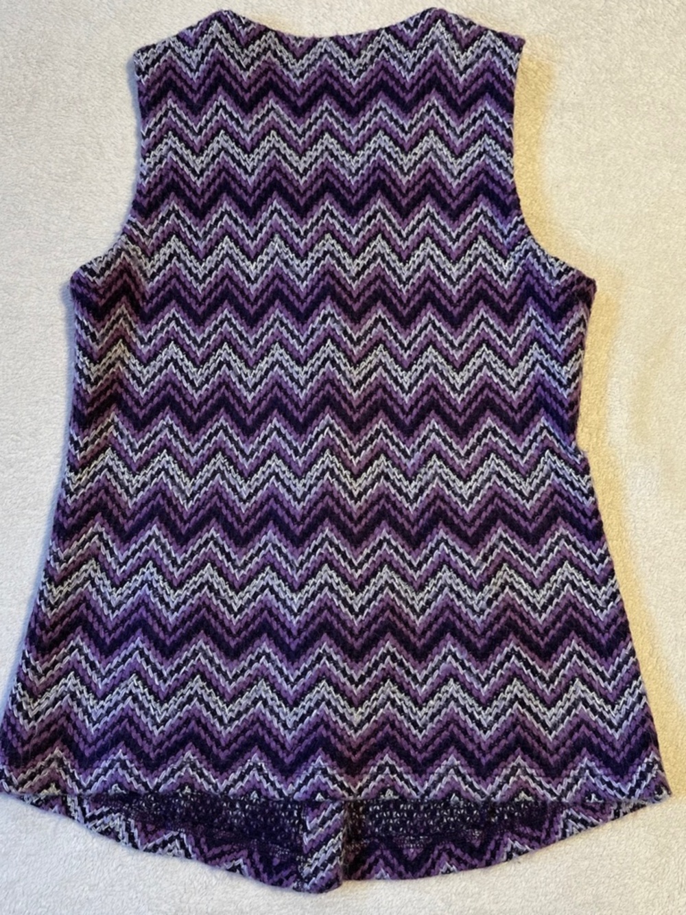 Vintage Missoni Purple Zigzag Knit Vest Small Chevron Raschel Eclectic 70s - Picture 5 of 5